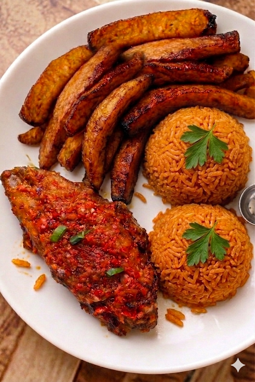 Smoky Jollof + Turkey + Plantain