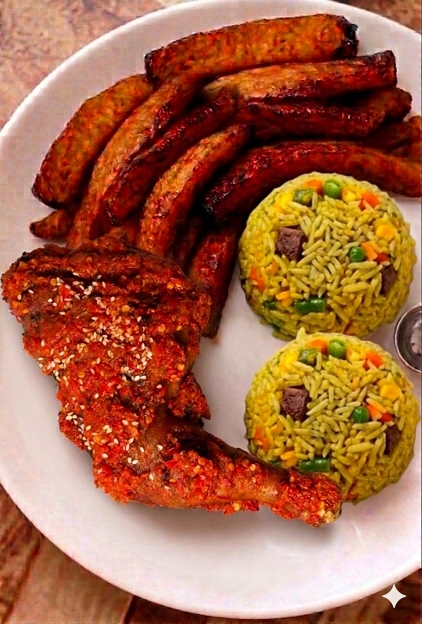 Fried Rice + Chicken + Plantain